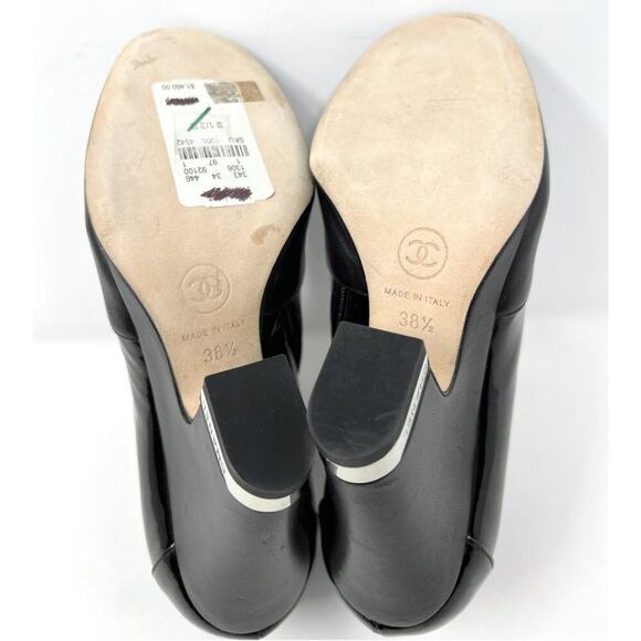 Chanel Black Patent Chain Wedge Booties – Spring 2014 Size 38.5 - Picture 8 of 10